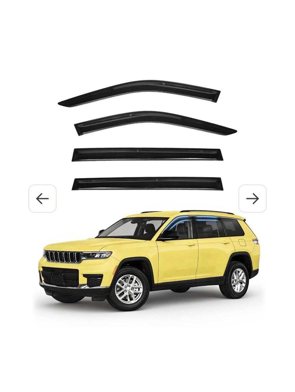 Rain Guards - Window Visors for Jeep Grand Cherokee L 2021-2026 Out-Channel 4PCs